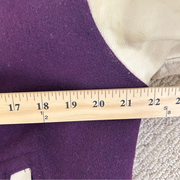 Vintage Purple Wool and White Leather “Knights” Varsity Jacket 1986 Size 42 - Picture 8 of 8